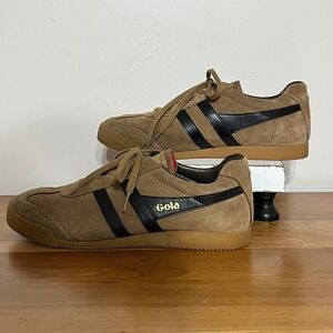 Gola Harrier Suede Mens Sneakers Brown Black CMA192 Low Top Trainers Size 10